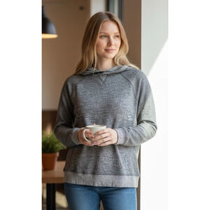 Boss Hugo Boss Sweater Hoodie Sweatshirt Sz Large Womens Gray Wool Quiet Luxury